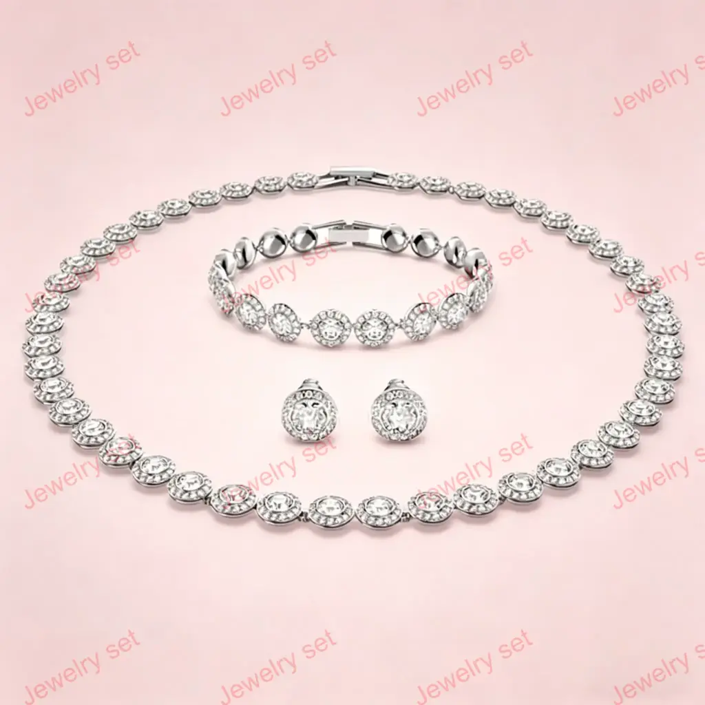 1pc S925 Sterling Silver Round Jewelry Set, Unique Earrings,Bracelet,Necklace, For Daily, Party, And Banquet Decor