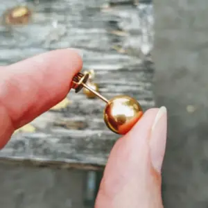 LUXUKISSKIDS 10pairs/lot Ball Stud Earrings Smooth 18K Gold Plated Vacuum Stainless Steel Surgical Earing Sets Classic Piercing