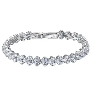 14K White Gold Roman Lab Moissanite Diamond Bracelet Engagement Wedding bangles Bracelets for women Bridal Jewelry