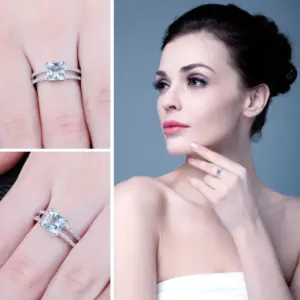 JewelryPalace 1.2ct Princess Cut Sky Blue Topaz 925 Sterling Silver Engagement Ring for Woman Gemstone Fine Jewelry Wedding Gift