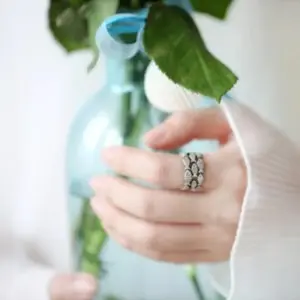 XIYANIKE Silver Color Handmade Engagement Rings for Women Wedding Couple Creative Design Cute Fishs Jewelry Adjustable