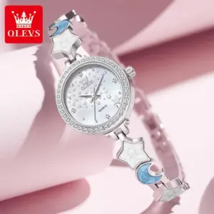 OLEVS 5665 Watches Woman 30M Waterproof Quartz Watch Stainless Steel Bracelet Luxury Ladies Hand Clock New Reloj Mujer