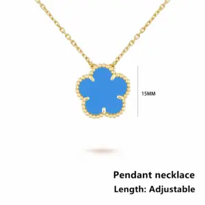INS Hot Selling 15mm Natural Stone Five Leaf Flower Set Bracelet Necklace Flower Jewelry For Women Free Shipping For Daily Wear