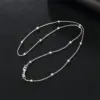 Charm 925 Sterling Silver 16-24 Inches Fine Sweater Bead Chain Women Necklace For Fashion Temperament Jewelry Party Wedding