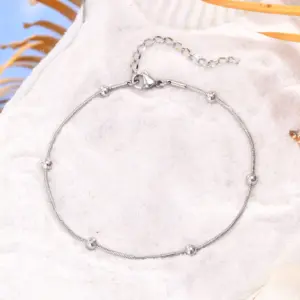 Summer Snake Chain Anklet for Women, Stainless Steel Delicate Ankle Bracelet Minimalist Beach Jewelry Gift