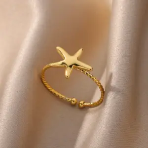 Stainless Steel Rings for Women Waterproof Open Gold Color Ring Wedding Couple Band Jewelry Gifts Free Shipping Items anillos