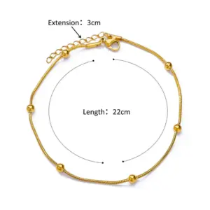 Vintage Anklets for Women Stainless Steel Beads Chain Anklet Leg Bracelets Bodychain Summer Beach Jewelry Accessories Gifts