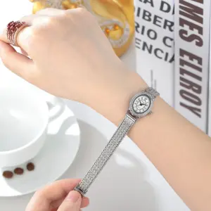 Retro Woven Stainless Steel Mesh Strap Bohemian Style Fashionable Women's Watch
