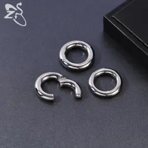 ZS 1PC G23 Titanium Hoop Earring for Women Silver Plated Circle Earring Large Gauge Seputm Nose Ring 2/4/6/8/10/12G Punk Earring
