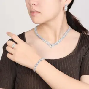 Jewelry Set HADIYANA Exquisite Jewelry for Women Luxury Cubic Zirconia High Quality Jewelry BN9297 Bridal Wedding Accessories