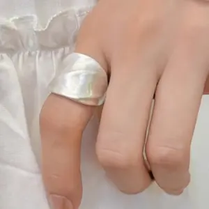 PANJBJ 925 Sterling Silver Frosting Wide Ring for Women Texture Design Fashion Punk Ins Personality Jewelry Gift Dropshipping
