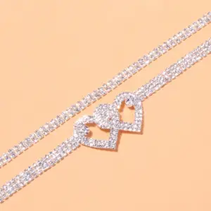 Beautiful Dazzling Cubic Zirconia Chain Anklet for Women Fashion Silver Color Ankle Bracelet Barefoot Sandals Foot Jewelry