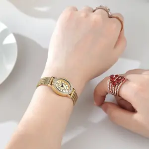 Retro Woven Stainless Steel Mesh Strap Bohemian Style Fashionable Women's Watch