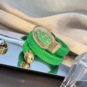 Designer Belt-Woven Snake-Shape Bracelet Watch Quartz Ladies Wristwatch Unique High-End Sensation Fashion Accessory