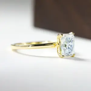 Natural Radiant Cut 1-3ct Moissanite Engagement Solitaire Ring 925 Sterling Silver for Woman Gold Plated Anniversary Gifts
