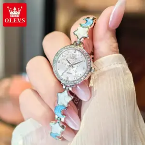 OLEVS 5665 Watches Woman 30M Waterproof Quartz Watch Stainless Steel Bracelet Luxury Ladies Hand Clock New Reloj Mujer