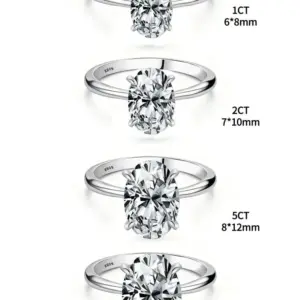 925 Sterling Silver Luxury 1-8CT Zircon Gorgeous Oval Stone Ring For Women Engagement Wedding Luxury High Quality Fine Jewelry