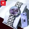 OLEVS 5575 Simple Fashion Quartz Watch For Women Calendar Display Stainless Steel Hand Clock Waterproof Luxury Woman Watches