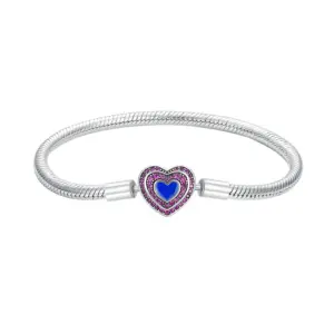 Original 925 Silver Moments Bracelets Rose Gold Golden Love Heart Clasp Bead Charm Bracelet For Women DIY Jewelry Gifts