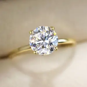 925 Sterling Silver 1-3 Carats Gorgeous Fashion Round Zircon Ring For Women Match Daily Outfits Luxury High Quality Fine Jewelry