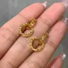 Shining Real 18k Gold Crushed Ice Ear Buckle for Woman High-quality Luxury AU750 Earring Party Banquet Jewelry 18K No Demolding