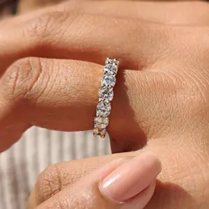 925 Sterling Silver Round Zircon Shiny Gorgeous Rings For Women Engagement Wedding High Quality Fine Jewelry