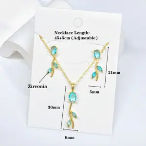 3PCS Colorful Trendy Charm Crystal Leaf Vine Flower Rhinestone Bracelet Necklace Earring Jewelry Set Luxury for Women Party Gift