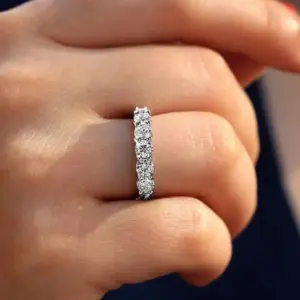 925 Sterling Silver Round Zircon Shiny Gorgeous Rings For Women Engagement Wedding High Quality Fine Jewelry