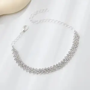 Fashion Rhinestone Chain Anklets For Women Luxury Shining Anklet Bracelet On Leg Female Wedding Party Jewelry Foot Accessories