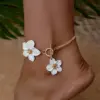 Elegant Chic Flower Pendant Anklet for Women Vacation & Daily Wear Summer Boho Foot Chain Party Jewelry Gifts