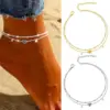 Bohemia Girl CZ Anklet Bracelets Waterproof Heart Charm Chain Anklets for Women on Foot Leg Summer Beach Barefoot Jewelry