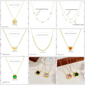 DIEYURO 316L Stainless Steel Simple versatile Zircon Geometry Flowers Bowknot Series Pendant Necklace Lady Classic Charm Jewelry
