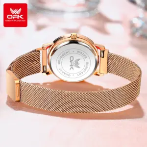OPK 8115 Women's Watches Simple Fashion Oirginal Wristwatch for Female Stainless Steel Mesh Strap Waterproof Luminous Reloj