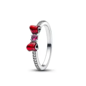 European New 925 Silver Pink, Red Bow Ring Size 6789 Suitable For Women And Men Jewelry Parties Fashion Weddings