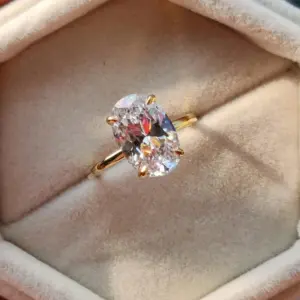 925 Sterling Silver Luxury 1-8CT Zircon Gorgeous Oval Stone Ring For Women Engagement Wedding Luxury High Quality Fine Jewelry