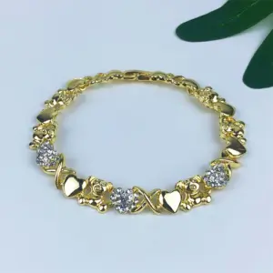 TITI Women Jewelry Set Wedding Bridal Fashion Xoxo Gold Plated Heart Necklace Set Hugs and Kiss I Love You Holiday Jewelry Gift