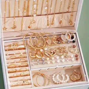 86 Pcs Fashion Jewelry Set For Women Pearl Alloy Earrings Necklaces Rings Bracelets Stackable Boho Jewelry Party Daily No Box