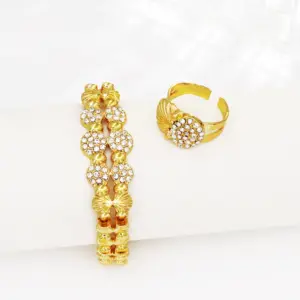 latest Italian Ladies Fine Jewelry Sets Gold Color Women Necklace Earrings African Big Jewelry Wedding Party Gift