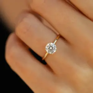 925 Sterling Silver 1-3 Carats Gorgeous Fashion Round Zircon Ring For Women Match Daily Outfits Luxury High Quality Fine Jewelry