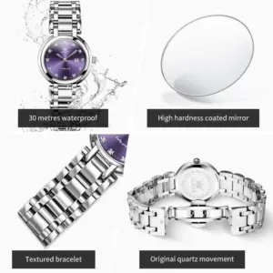 OLEVS 5575 Simple Fashion Quartz Watch For Women Calendar Display Stainless Steel Hand Clock Waterproof Luxury Woman Watches