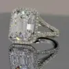 Huitan Simple Design Wedding Bands Rings for Women Luxury Inlaid Big Square Cubic Zirconia Engagement Party 2022 Trendy Jewelry
