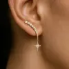 Light Luxury Personalized Niche Design Zircon Mang Star Stud Earrings For Women Fashion Elegant Crystal Geometry Jewelry Gifts