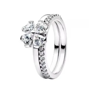 2026 New 925 Silver Clover Letter Love Flower Women's Ring Wedding Party Fashion Gift Jewelry