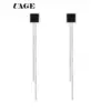 UAGE Silver Color Color Elegant Black Square Enamel Stud Earring for Woman Girl 316L Stainless Steel Fashion Jewelry