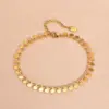 Full-gloss Disc Tassel Anklet for Women Stainless Steel Gold Color Minimalist Anklets Daily Beach Holiday Jewelry New Trend