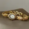 New Colored Gemstones Ladies Watch Elegant Luxury Quartz Watch Gift Oval Wristwatch