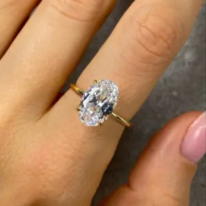 925 Sterling Silver Luxury 1-8CT Zircon Gorgeous Oval Stone Ring For Women Engagement Wedding Luxury High Quality Fine Jewelry