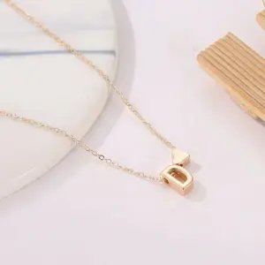 New Fashion Tiny Heart Dainty Initial Necklace Gold Silver Color Letter Name Choker Necklace for Women Pendant Jewelry Gifts