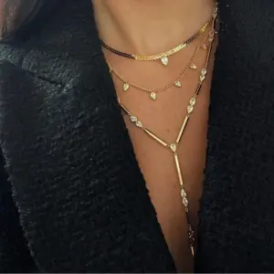 2026 New Long Tassel With Slippy Bar Bling Round Oval Triangle CZ Setting Women Unique Bracelet Wrap One's Finger Jewelry