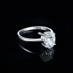 JewelryPalace Moissanite D Color 1ct 2ct Oval S925 Sterling Silver Solitaire Wedding Engagement Ring for Woman